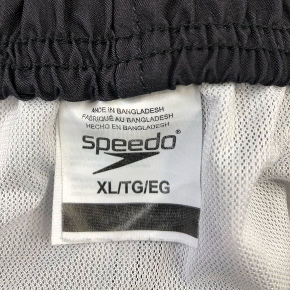 Speedo Men's 8" Inseam Black Striped Volley Swim Trunks sz XL - Picture 8 of 11